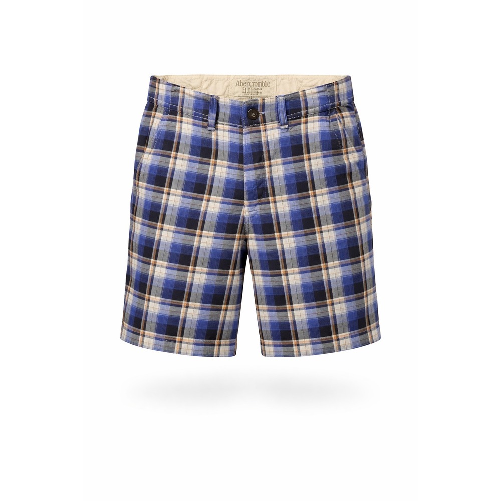 Abercrombie & Fitch Vintage Y2K 90s Shorts Mens 32 Blue Tartan Skater Heritage